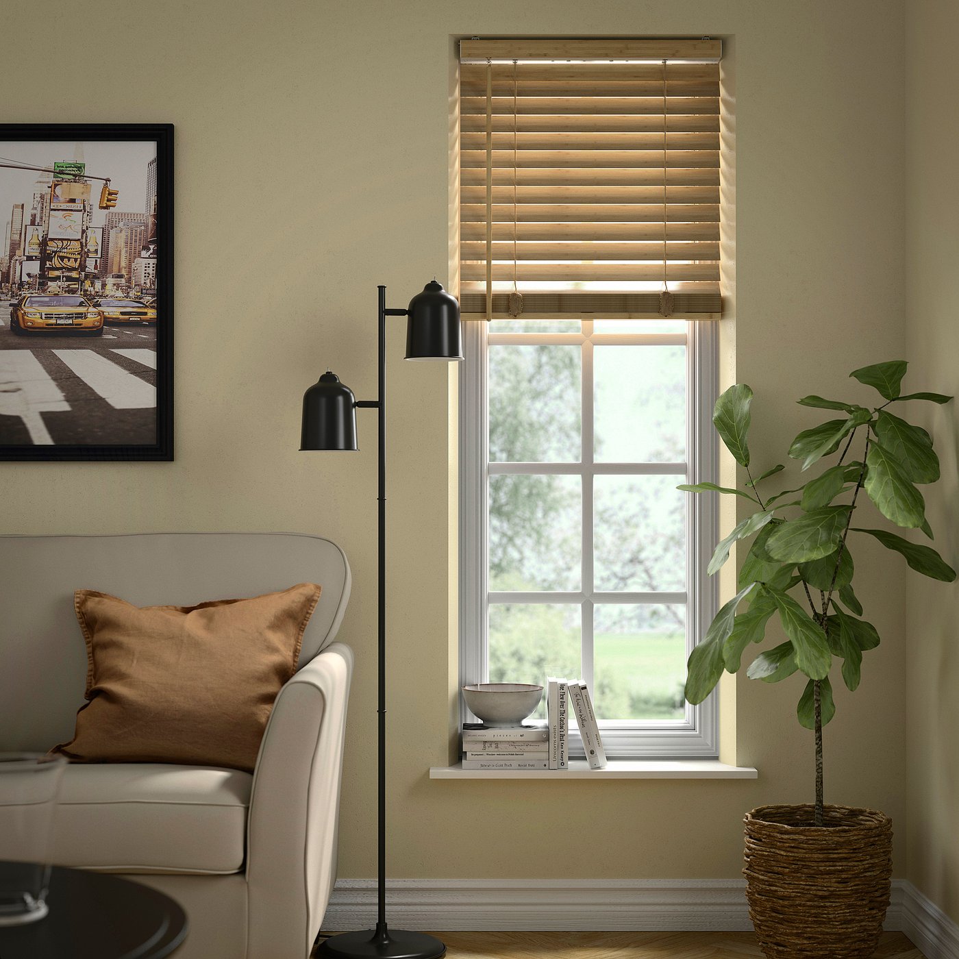 VECKLARFLY Venetian blind, bamboo, 23x61
