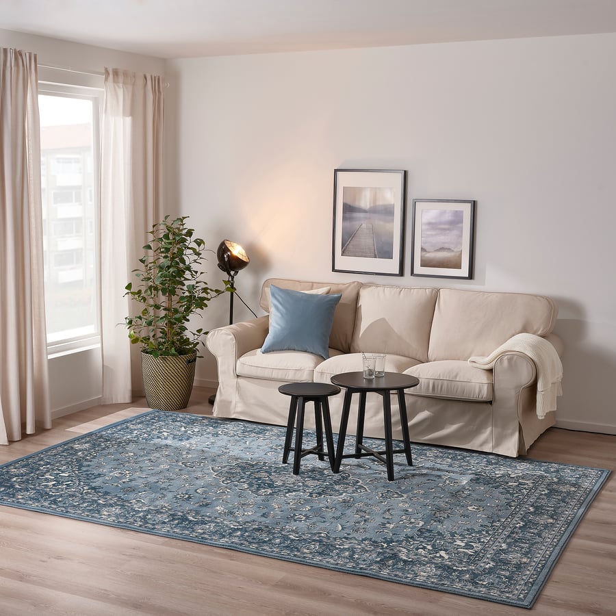 VEDBÄK rug, low pile, blue, 6'7"x9'10" IKEA
