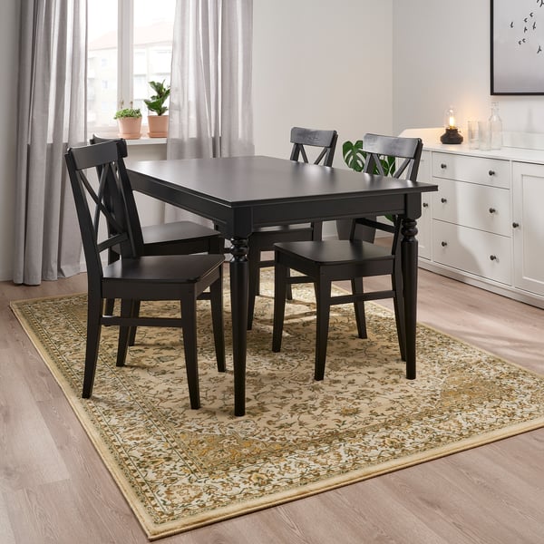 VEDBÄK Rug, low pile, yellow/green, 5'7"x7'7" IKEA