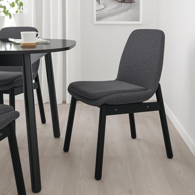 VEDBO Chair, black/Gunnared dark gray