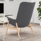 VEDBO High back armchair, Gunnared dark gray