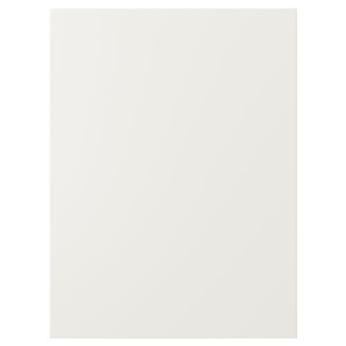 VEDDINGE white kitchen doors made of fiberboard, smooth, modern rectangular design.