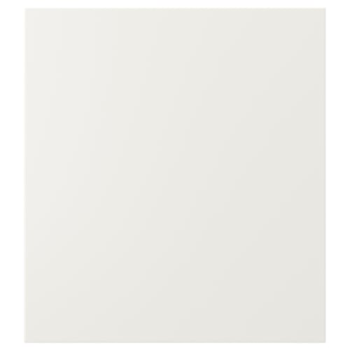 White VEDDINGE kitchen cabinet, smooth and modern, with clean lines.