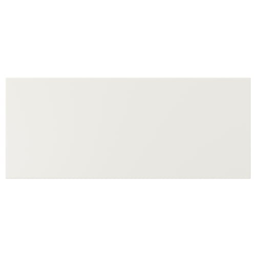 VEDDINGE white kitchen fronts, rectangular, sleek, modern, smooth fibreboard panels.