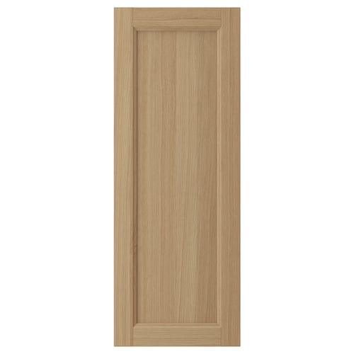 VEDHAMN oak wood cabinet door, rectangular, natural, solid oak frame, warm wood grain.