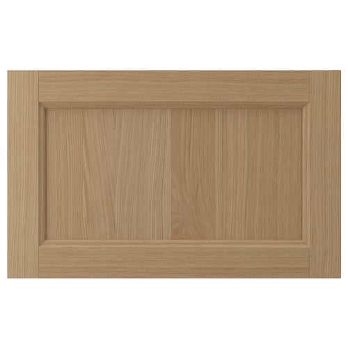 VEDHAMN oak kitchen drawer front, natural wood, rectangular and sleek design.
