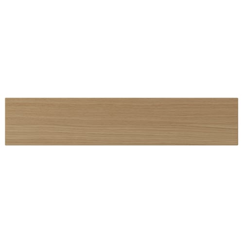 VEDHAMN oak wooden drawer front, natural colour, rectangular shape, solid oak material.