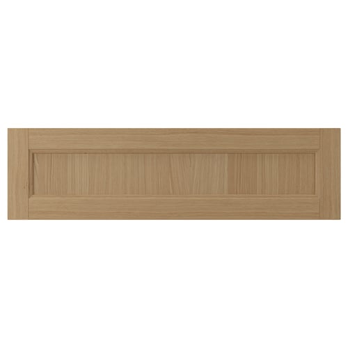 VEDHAMN natural oak cabinet drawer, solid oak frame with veneer panels, rectangular with bevelled edges.