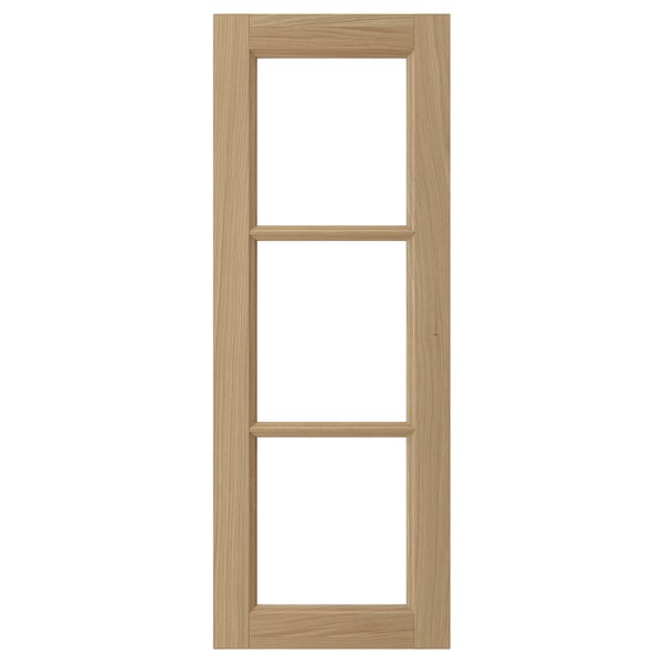 VEDHAMN Glass door, oak, 15x40 "