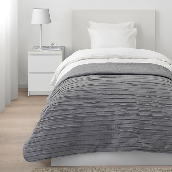 VEKETÅG Bedspread, gray, Twin/Full (Double) - IKEA