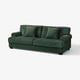 Dark green VENNGARN sofa, deep seats, high back, plush cushions, sturdy wooden legs.