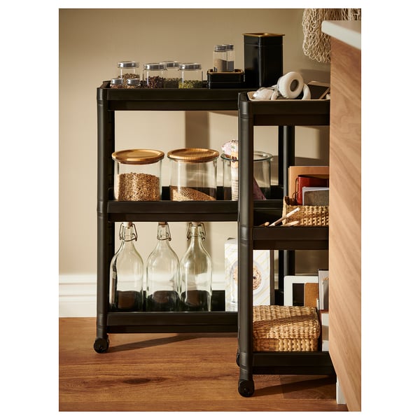 VESKEN Cart, black, 21 1/4x7 1/8x28 "