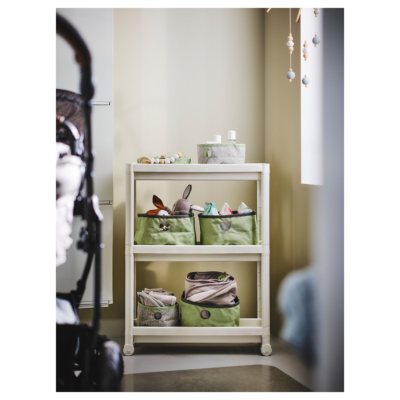 VESKEN Cart, white, 21 1/4x7 1/8x28