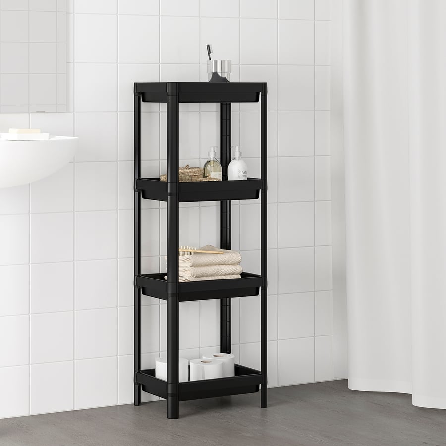 VESKEN Shelf unit, black, 14 1/8x9x39 3/8" IKEA