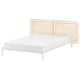 VEVELSTAD Bed frame with 2 headboards, white/Tolkning rattan, Queen