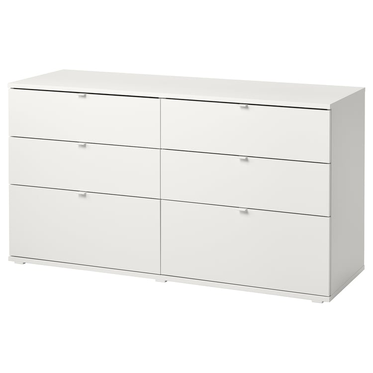VIHALS 6drawer dresser, white/anchor/unlock function, 551/8x181/2x291/2" IKEA