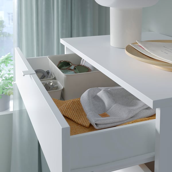 VIHALS 6drawer dresser, white/anchor/unlock function, 271/2x181/2x471