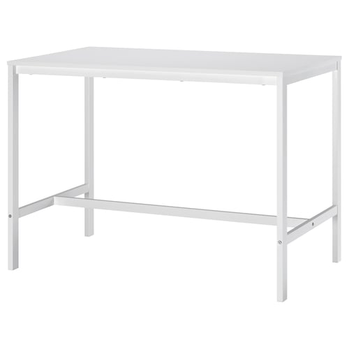 VIHALS table, white, minimalist metal design, rectangular top, easy to clean.