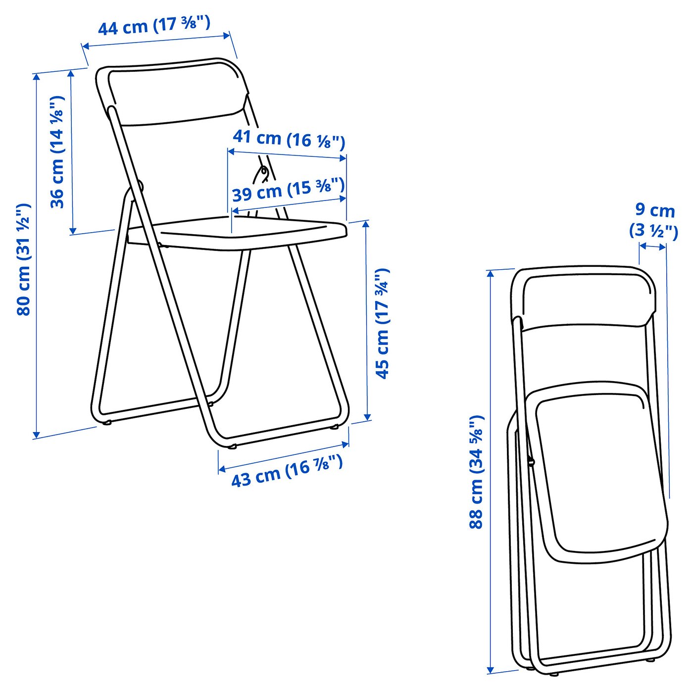 VIHALS folding chair, red - IKEA