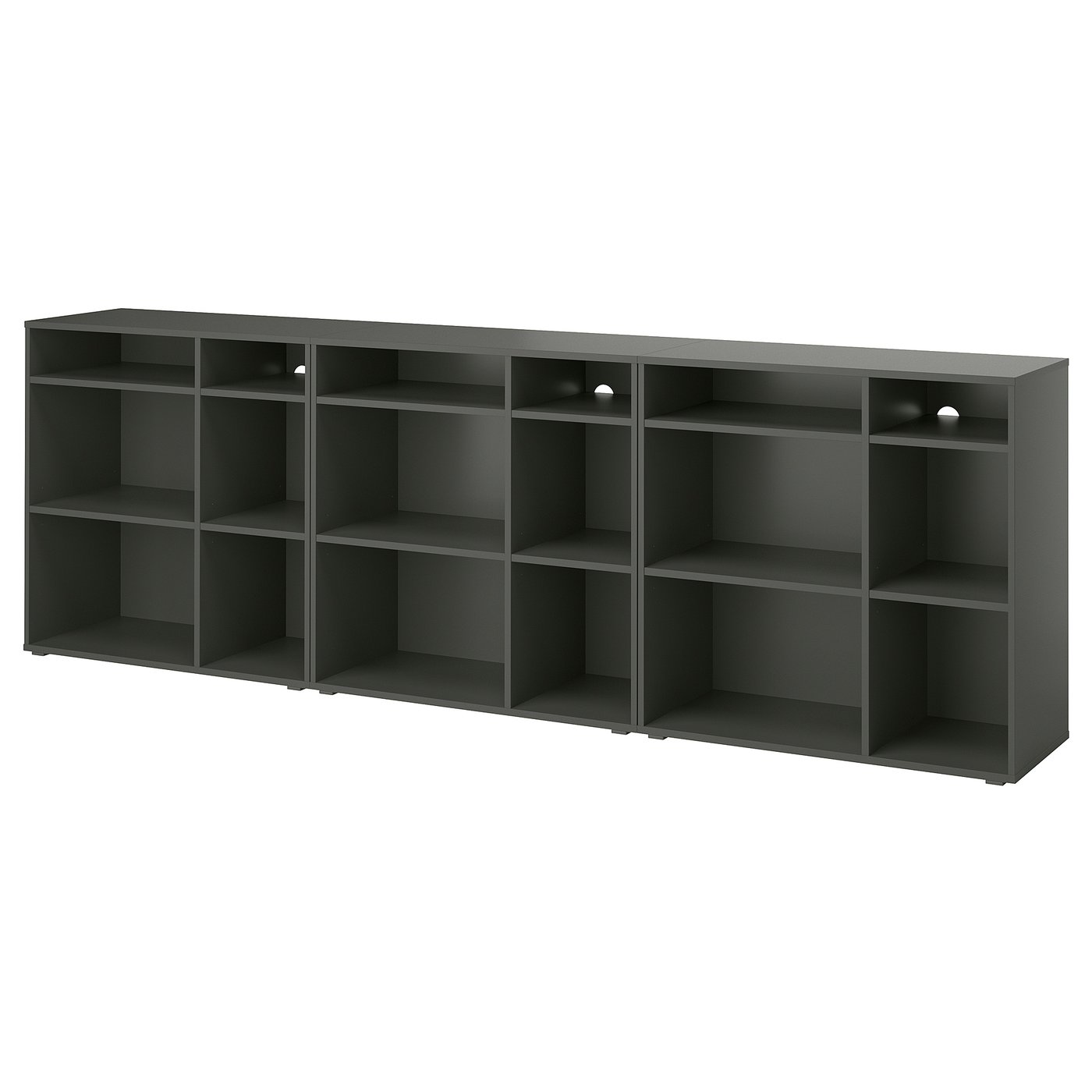 VIHALS shelving combination, dark gray, 1125/8x145/8x353/8