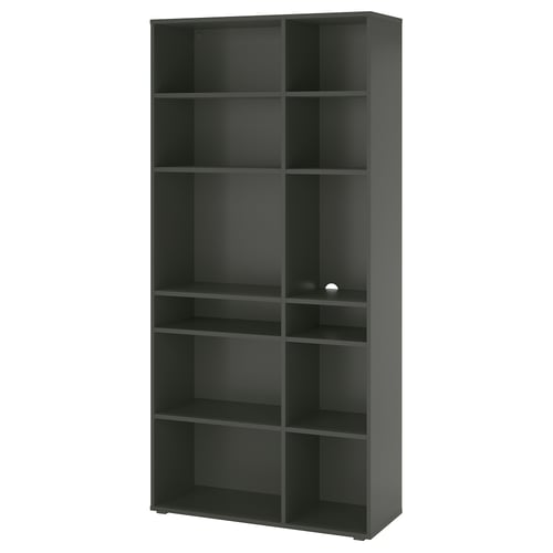 VIHALS Shelving unit with 10 shelves - dark gray 37 3/8x14 5/8x78 3/4 "