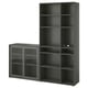 VIHALS Storage combination w/glass doors, dark gray/clear glass, 74 3/4x14 5/8x78 3/4 "