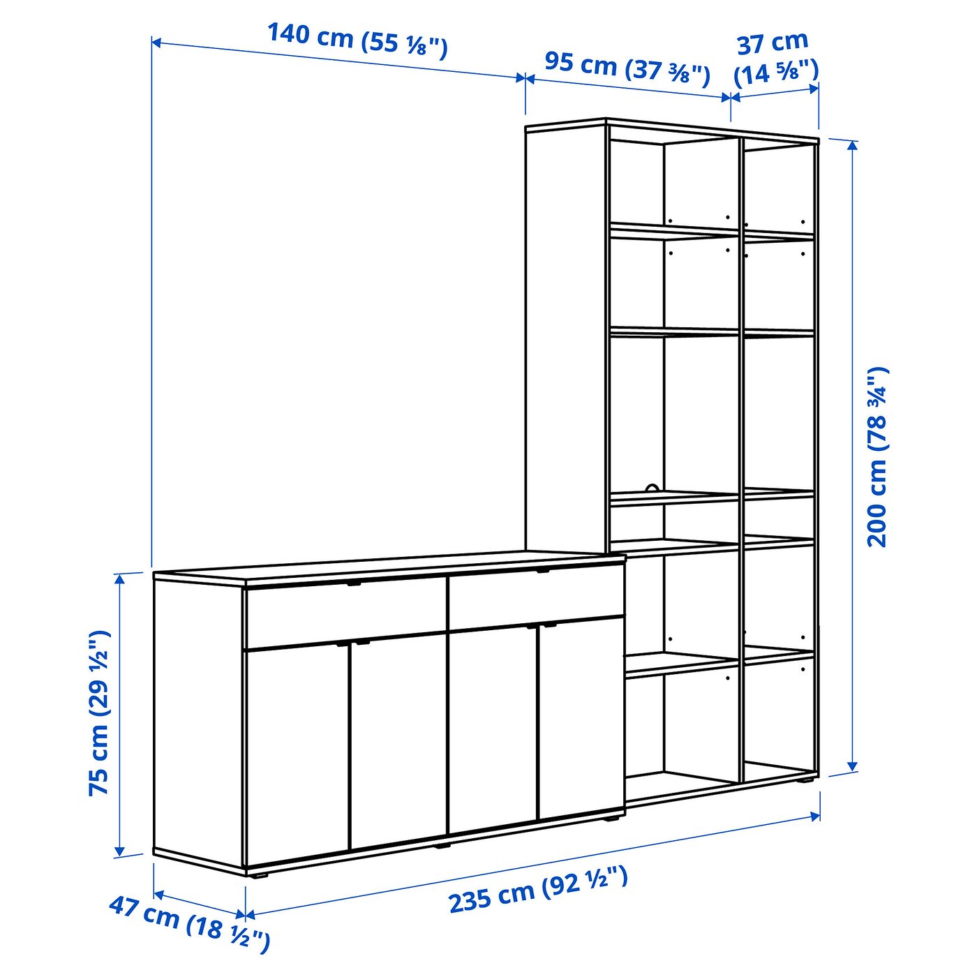 Storage combination, white 3