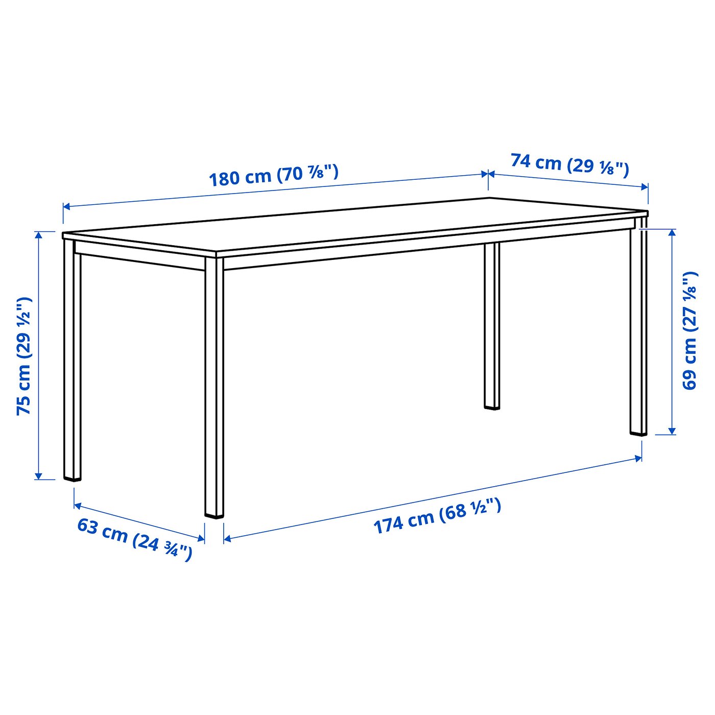 Table, white/white 5