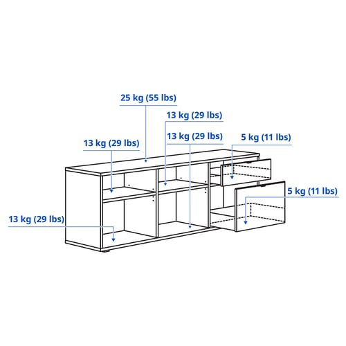 Illustration with measurements for the product: VIHALS.