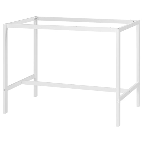 White VIHALS table frame, modern minimalist design, made of steel.