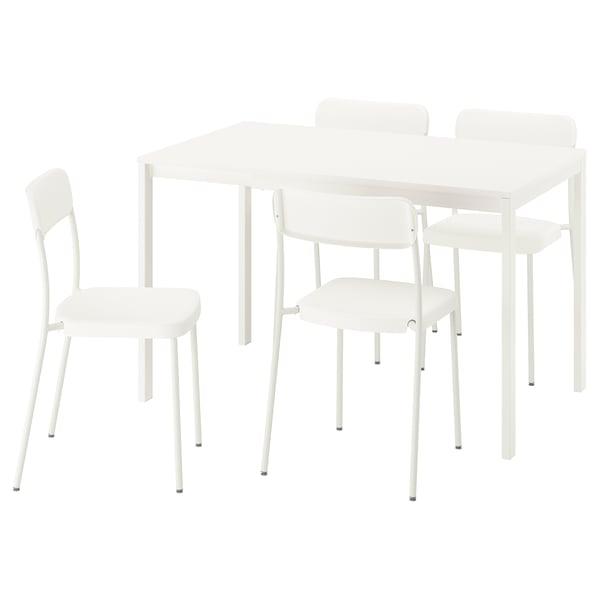 VIHALS / VIHALS Table and 4 chairs, white/white, 33 1/8/47 1/4x29 1/8 "