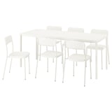 VIHALS / VIHALS Table and 6 chairs, white white/white, 70 7/8x29 1/8 "
