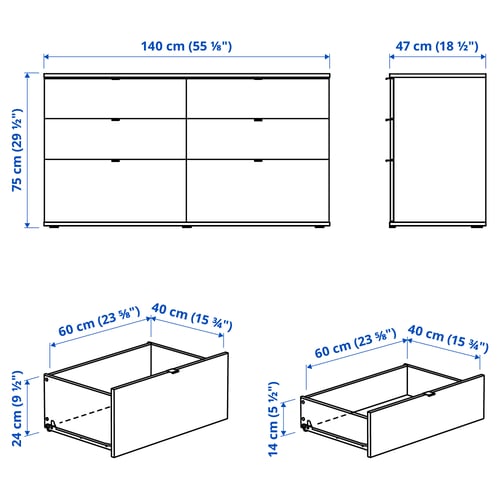 Illustration with measurements for the product: VIHALS.