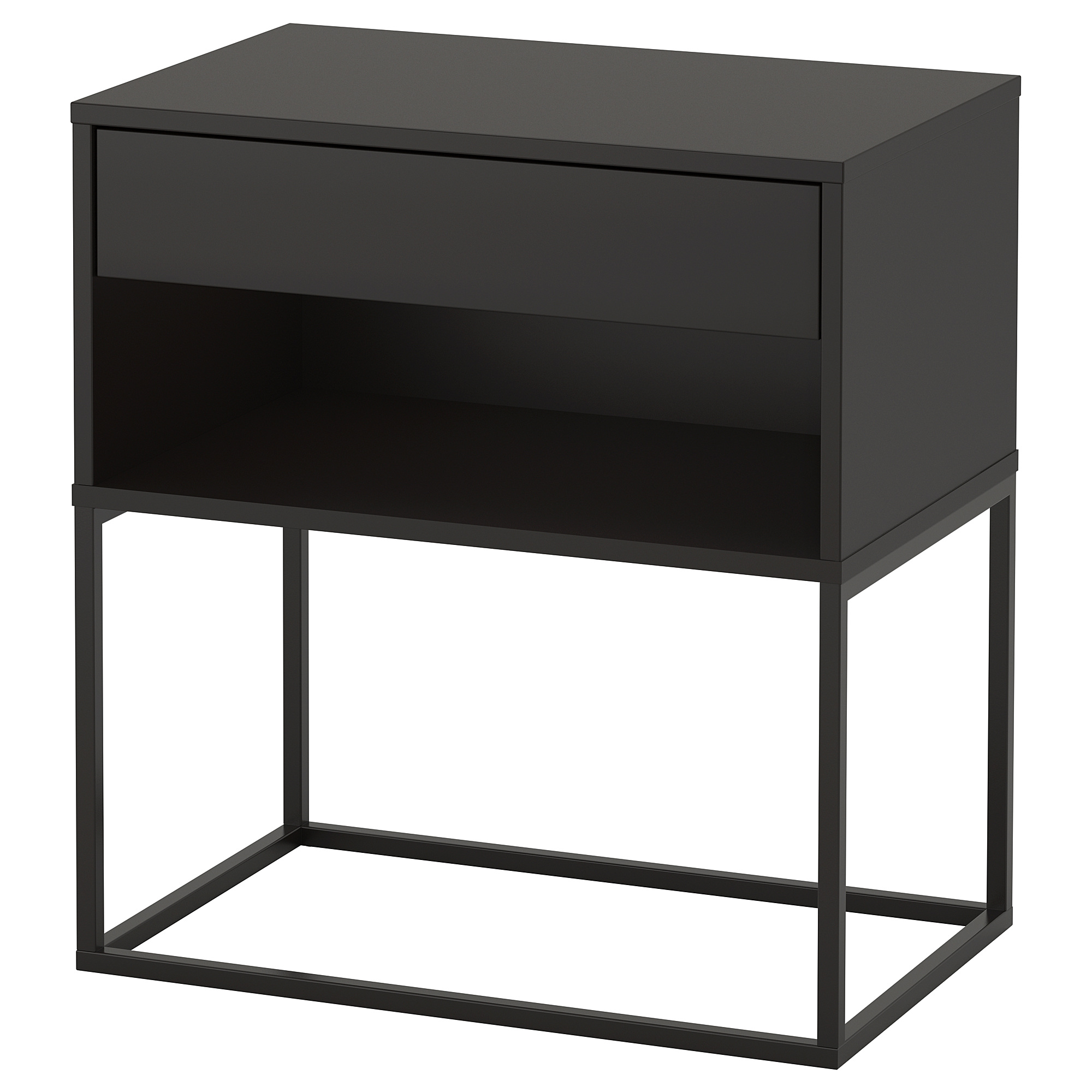 VIKHAMMER Nightstand, black, 23 5/8x15 3/8" IKEA
