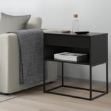 VIKHAMMER Nightstand, black, 23 5/8x15 3/8 "