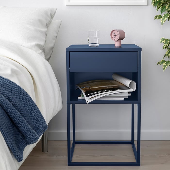 VIKHAMMER nightstand, blue, 153/4x153/8" IKEA