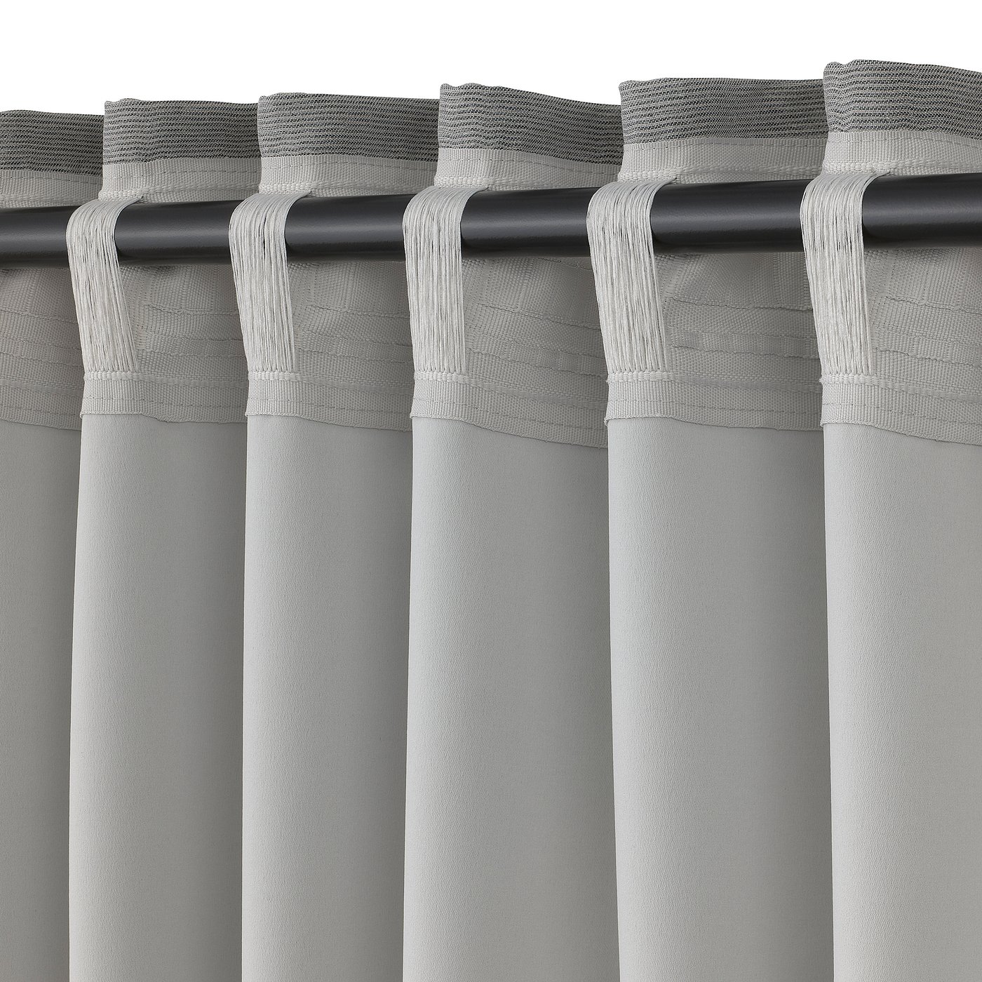 VILBORG room darkening curtains, 1 pair, gray, 57x84