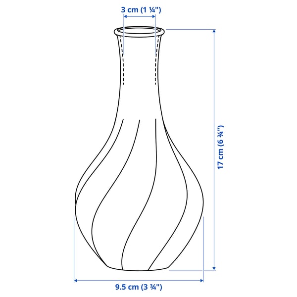 VILJESTARK Vase, clear glass, 6 ¾ "
