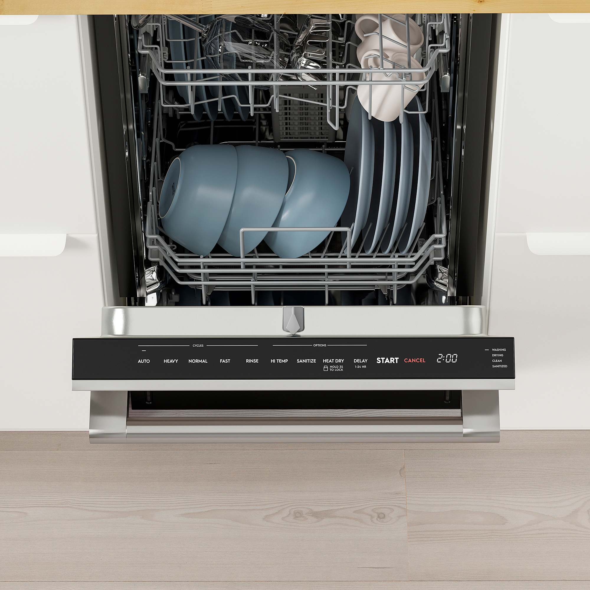 VILLKORLIG Builtin dishwasher, Stainless steel IKEA