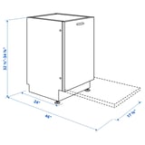 VILLKORLIG Built-in dishwasher, Stainless steel, 18 "