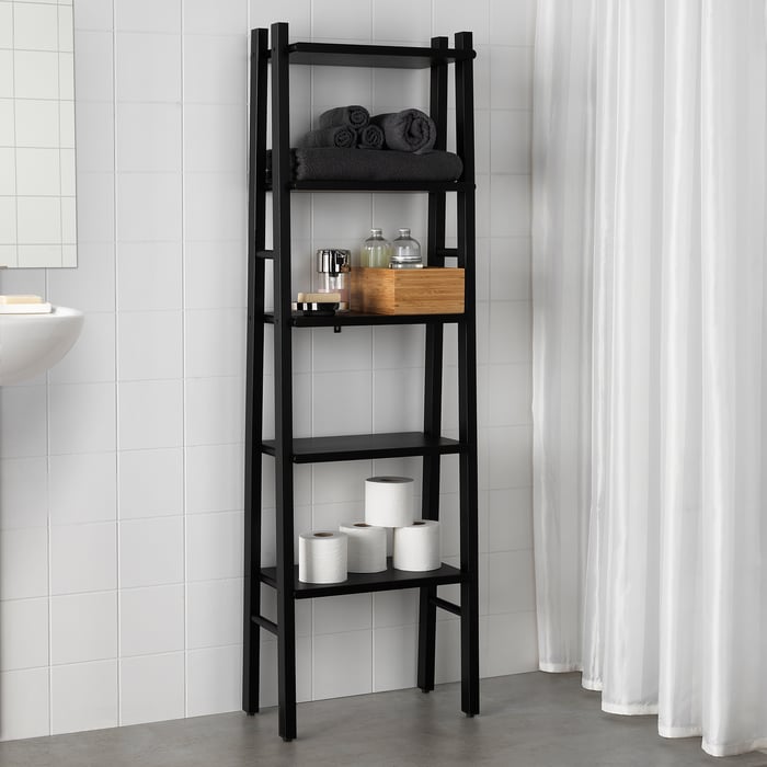 VILTO shelf unit, black, 181/8x59" IKEA
