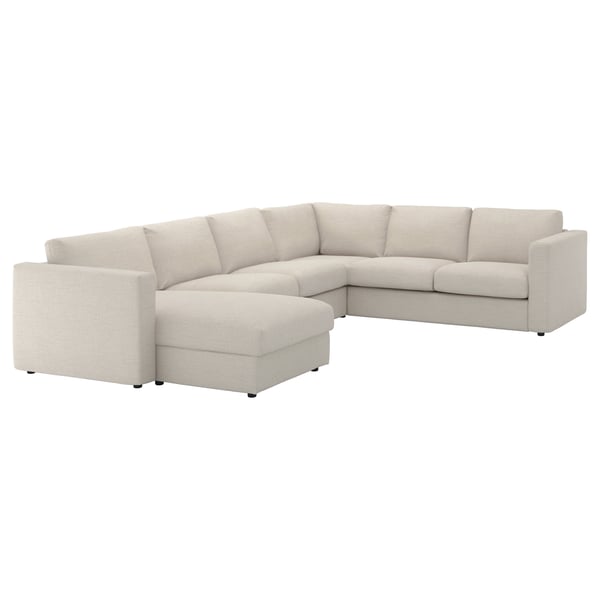 Vimle Cover For Sectional 5 Seat With Chaise Gunnared Beige Ikea
