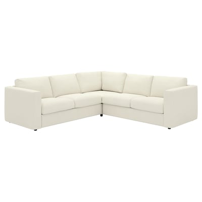 VIMLE sectional sofa, cream, modern minimalist design, comfy cushions, l-shape.