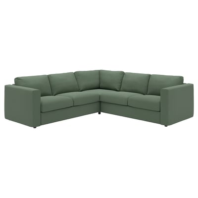 VIMLE Sectional, 4-seat corner, Knäbäck gray-green