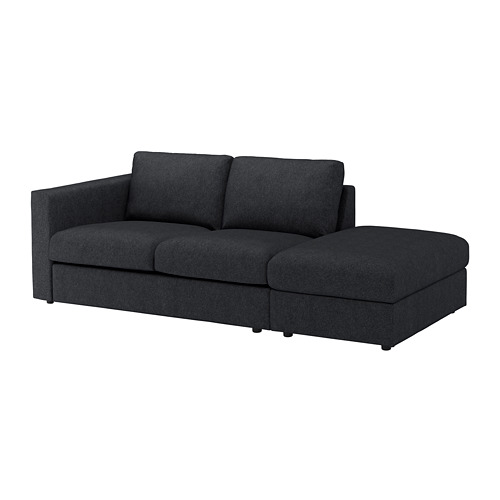 VIMLE Sofa with open end/Tallmyra black/gray IKEA