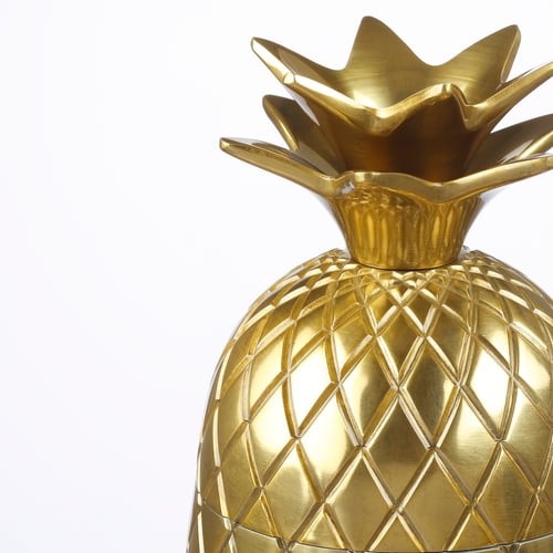 VINDFLÄKT Bowl with lid, Pineapple/gold, 4" IKEA