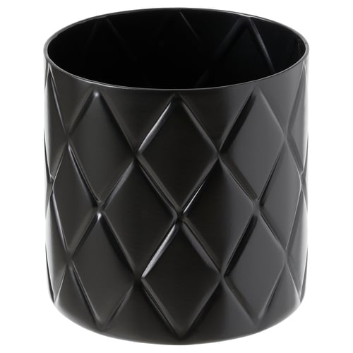 VINDFLÄKT black glory alu vase, diamond design, round.