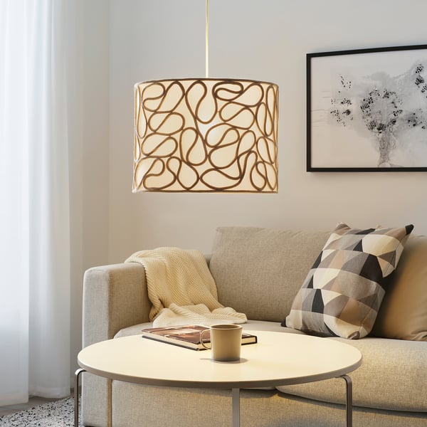 VINGMAST / HEMMA pendant lamp, beige/white, 17