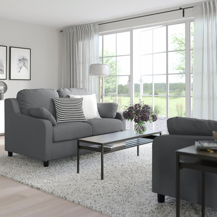 VINLIDEN loveseat, Hakebo dark gray IKEA