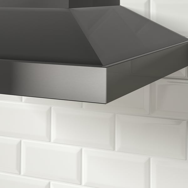 VINSTGIVANDE Wall mounted range hood, black Stainless steel